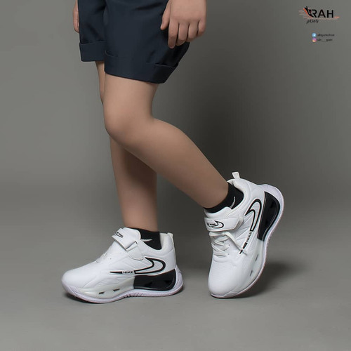 کفش اسپرت بچه گانه سفید مشکی